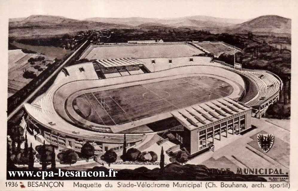 1936 BESANÇON Maquette du Stade-Vélodrome Municipal (Ch. Bouhana, arch. sportif)